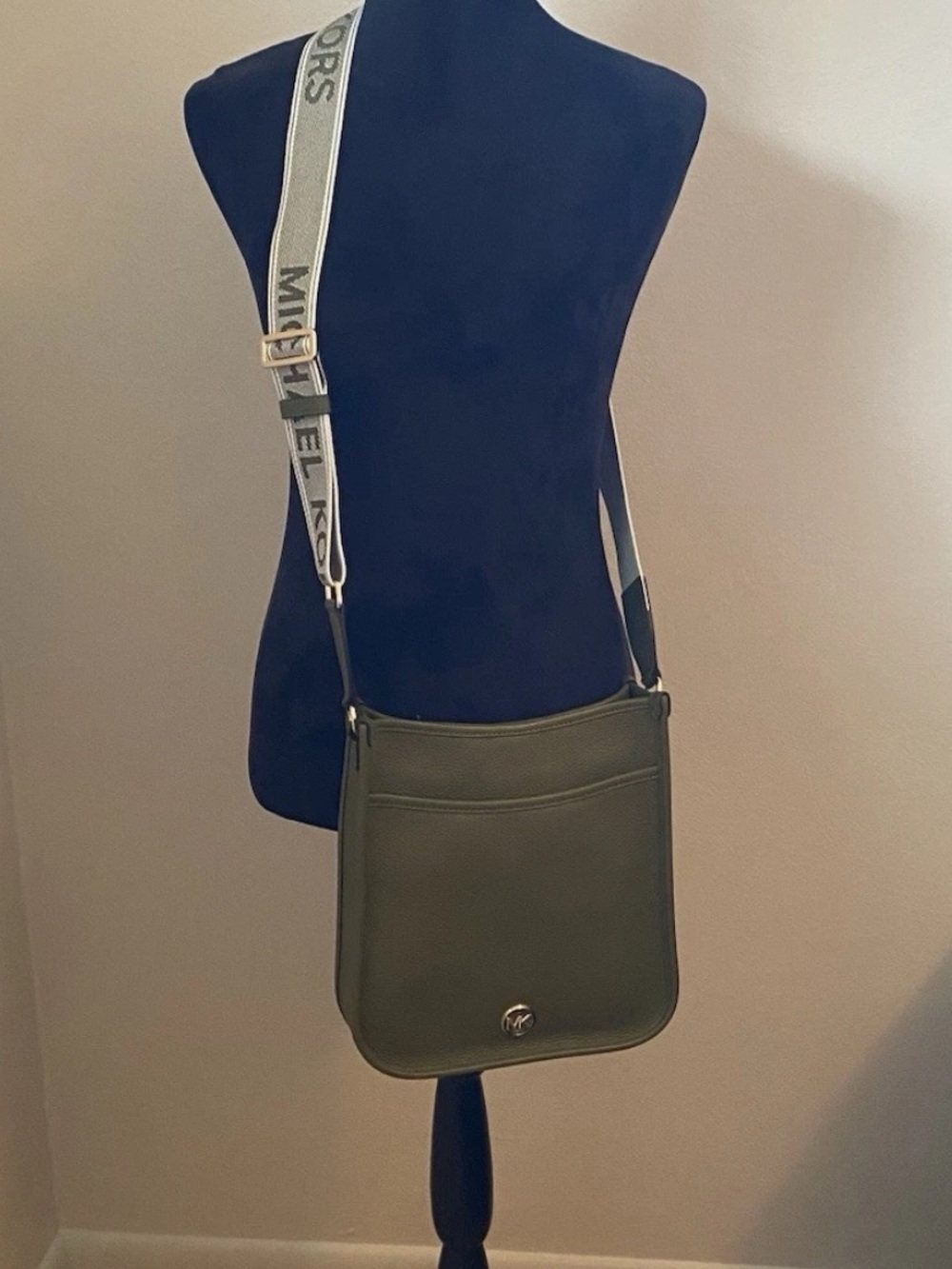 Michael Kors Olive Green Crossbody Bag with Logo Strap